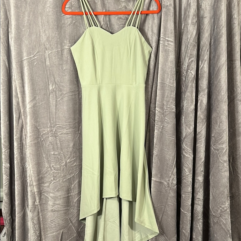 Light Sage Green Hi Low Party Dance Dress Women’s
